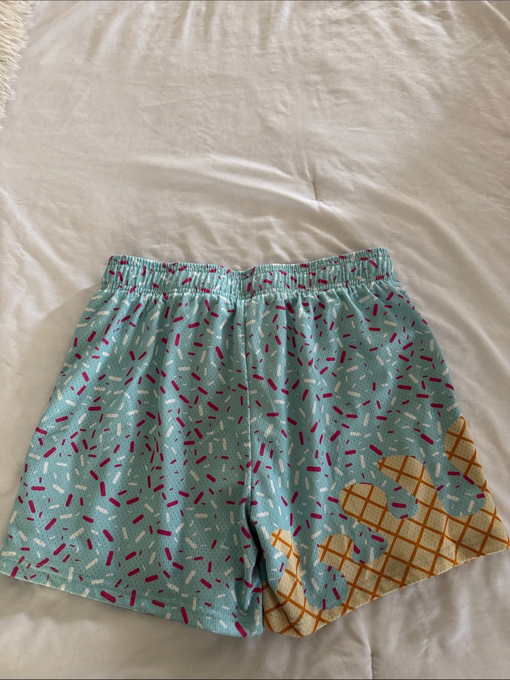 Men's Athletic Ice Cream Print Shorts - Blue & Pink - Picture 4 of 9